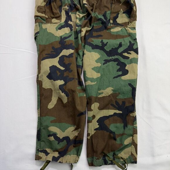 US Military Woodland Camo BDU Pants Men’s Medium Regular Ripstop Distressed - Picture 4 of 8